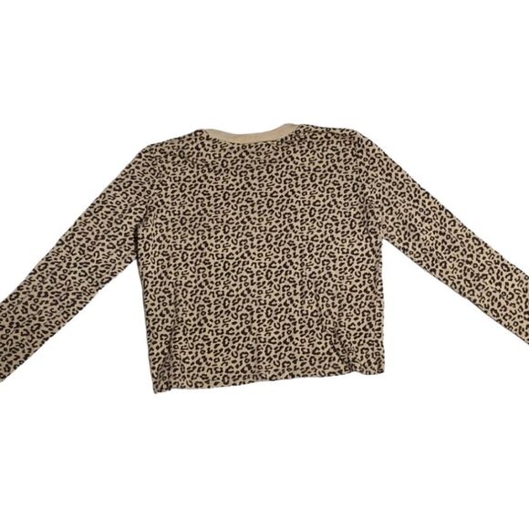 5/$20 Alternative Apparel Leopard Print Cropped Long Sleeve Pocket Tee Size XS - Picture 2 of 4